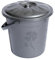 Plastic Bucket with Lid Handle Small Large Storage Bucket Bin Container Measures (15L, Grey)
