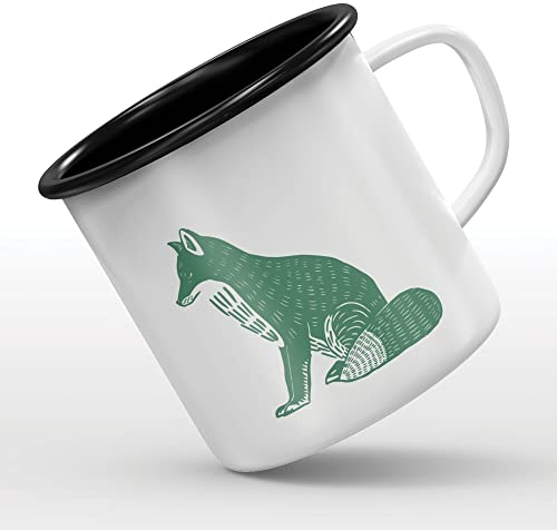 Mygoodprice MUG tasse émaillée au motif Vintage renard