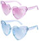 Ainiv Occhiali da Sole a Forma di Cuore, 2 Paia di Occhiali Vintage Cat Eye Love, Protezione Solare UV400 Protezione UV Lenti Trasparenti Viola e Blu,per Donna Uomo Bambini Party Travel Photoshoot