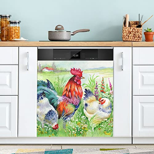 Cubierta magnética magnética para lavavajillas para puertas de refrigerador delanteras, cubierta magnética de gallo para lavaplatos