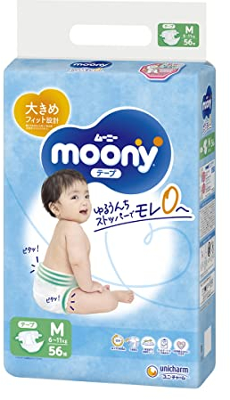 Diapers Moony M 6-11kg 56pcs