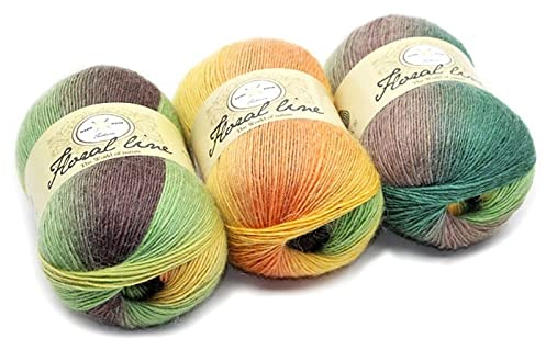 3 Stk. 100 G Wollgarn Space Dyed Handstrickgarn Ausgefallenes Weiches, Flauschiges Garn Zum Häkeln Von Schals, Schals, Mützen, Pullovern, Handschuhen,H-16