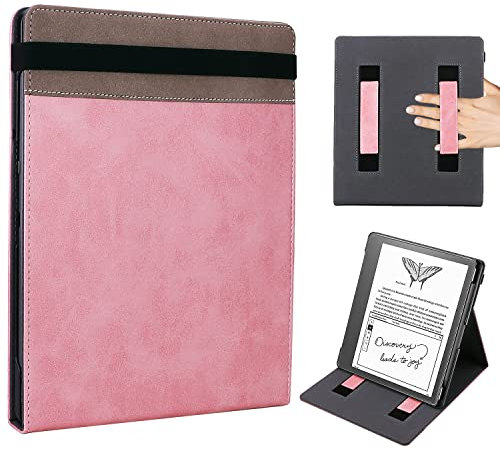 WALNEW Étui de protection pour Kindle Scribe (10,2 pouces, 2022), support de protection multi-angles avec 2 lanières, porte-stylo et fonction veille/réveil magnétique pour Amazon Kindle Scribe
