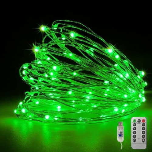 Fantasee Cooper Wire String Lights USB Powered LED Fairy Lights 8 Modes with Timer Remote Control for Home Bedroom Birthday Party Wedding Christmas Festival Decor (16.4ft 50leds, Green)