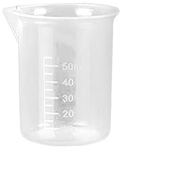 NOOFIE Vaso de precipitados Experimental 20pcs 50ml Vaso de medición de plástico Vaso de Mezcla Vaso Graduado de plástico Vaso de medición Multiusos Transparente Laboratorio, Hornear