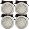 Rolux LED Möbeleinbauleuchte Luna 12V 3W Warmweiß 3000K | 4 x Flach Ø65mm Einbaustrahler | 200lm | IP20 | Für Schrank, Küche & Möbel | inkl. Kabel & Mini-Stecker | Einfache Montage, Kompaktes Design