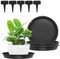 RZMZBY 5 Piattini per Vasi da Fiori, Sottovasi per Piante Rotondo, Nero, 25cm, Indoor/Outdoor
