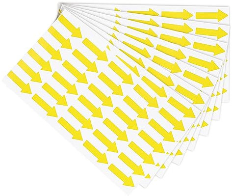 PATIKIL 450 Stück Klein Pfeil Aufkleber Gelb, 30x12mm Selbstklebende Pfeil Aufkleber Etikett für Sammelalbum DIY Karten Basteln Kalender Datum Markierung Klassifizierung Büro Fabrik Lager