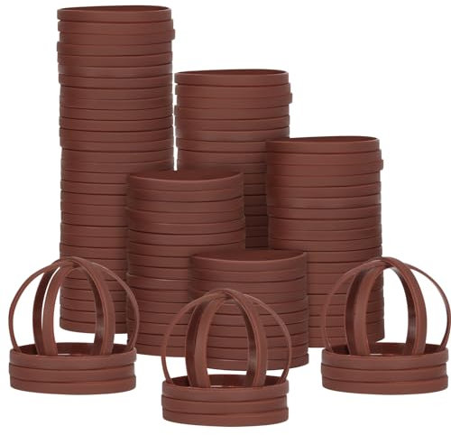 LVNRIDS 100 pezzi Braccialetti in silicone per Adulti, 8 inch Lunghezza Polsini elastici di gomma di sport Regali sfusi Forniture per insegnanti Decorazioni per feste Marrone