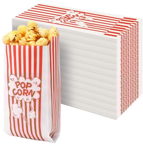 SEPGLITTER Popcorn Tüten, 120 Stück Popcorntüten Kleine Popcorn Box Candy Tüte Popcorn Tüten Papiertüten Partytüte Popcorn Maschinen Zubehör für Popcorn Bars Filmabende
