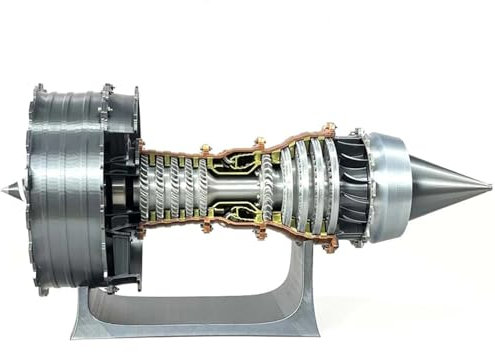 Turbofan Engine Model Kit, Trent 900 Turbofan Engine Model, Aircraft Turbofan Engine Model Kits That Run, High Speed Brushless Motor, Mechanical Science Toys (46cm / 18in)