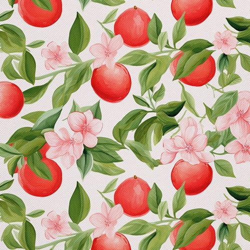 HEKO PANELS Stoff Oxford Wasserdichte Meterware Canvas-Stoff Polyester Nähstoff Dekostoffe Handwerken Wasserabweisend Blickdicht Obst Früchte Aquarell Wasserfarbe 1 Meter 155 x 100 cm DX2495