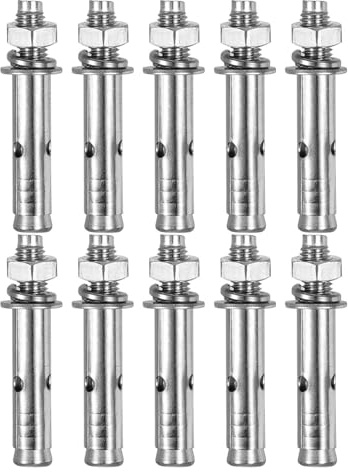 DTGN 10Pièces Goujons D'Expansion M8 x 60 Acier Inoxydable 304 Argenté | Adaptés Pour Murs En Béton Briques Sèches Et Parpaings