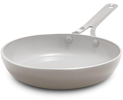 GreenPan Nova Bratpfanne, 20,3 cm, Oprah's Favorite Things 2024, Keramik-Antihaft-Kochgeschirr, PFAS-frei, giftfrei, induktionsgeeignet, spülmaschinen- und ofenfest, langlebig, leicht zu reinigen, Ton