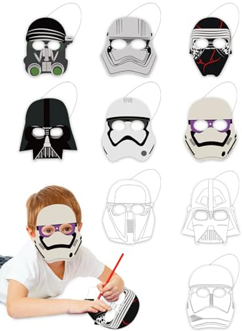 TOPWAYS 18 Stück Ausmalen Masken zum, zum bemalen, Geburtstag Deko Charakter Masken Passen Cosplay Halloween Maskerade Kindergeburtstag Partyzubehör