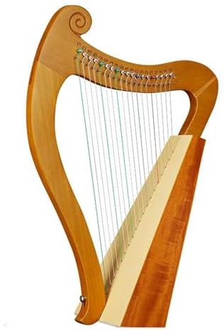 Erwachsene harfe 19-saitige Harfe Für Bühnenauftritte Professionelles Tragbares Saitenmusikinstrument Holzharfe Mit Zubehör(Woon)