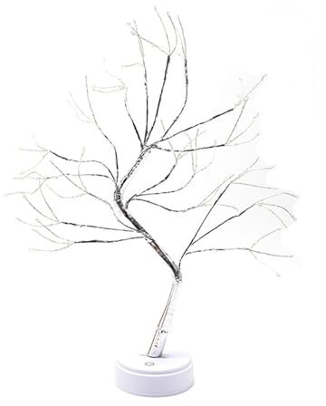 Luz de árbol para Decoración de Habitaciones, Lámparas Estéticas para Sala de Estar, Bonita Luz Nocturna para Decoración de Casas, Buenas Ideas para Regalos, Bodas, Navidad (Plata)