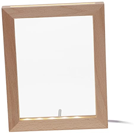 ETHZZLE Nachtlicht Fotorahmen Leuchten Bilderrahmen Holz Nachttischlampe Dekorative Tischregal