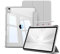 GKABXY Case for iPad Air 11 Inch M3 2025/M2 2024, iPad Air 5/4 (2022/2020 10,9 inch) with pencil holder, Clear transparent back shell with tri-fold stand, Shockproof cover, Gray