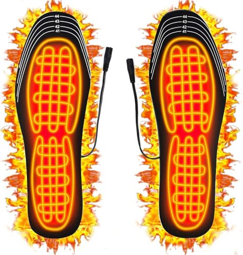 USB Heated Insoles,Rechargeable Washable Thermal Soles,Winter Foot Warmers for Men and Women Winter Hunting Skiing Fishing Outdoor Sports