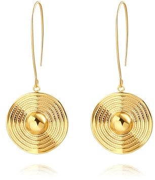 KOOUNUATA Dainty 18K Gold Strohhut Wellen Anhänger Große Haken Ohrringe Handgefertigte Personalisierte Tropf Ohrringe für Frauen