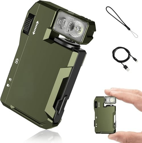 G5 Edc Flashlight — 400 Lumens, Ip68 Waterproof Mini Pocket Sized LED Light -G5 Rechargeable Magnetic Mini Flashlight, 180° Rotation Petite Flat Lights, For Outdoor, Emergency & Daily Carry (Grenn)