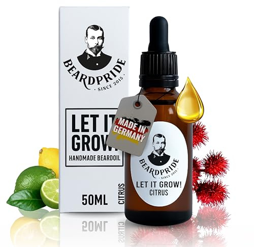 Beardpride® Let it grow! Bartöl | Unterstützt Bartwachstum | Entwickelt für gesunden und gepflegten Bartwuchs | Bartpflege für Männer handgefertigt aus 100% kaltgepressten Bio Ölen | Made in Germany