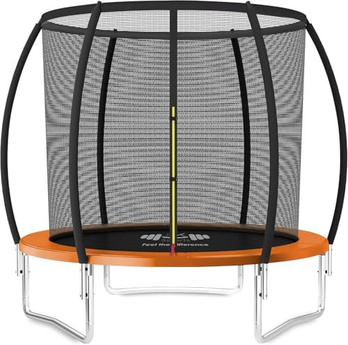 FK Sports Outdoor Trampoline 6FT/8FT/10FT/12FT Rebounder Trampolines for Toddlers, Kids & Adults with Safety Enclosure Net, Anti-tear, UV-Proof Pad, Exercise & Fitness (6ft Trampoline Without Ladder)