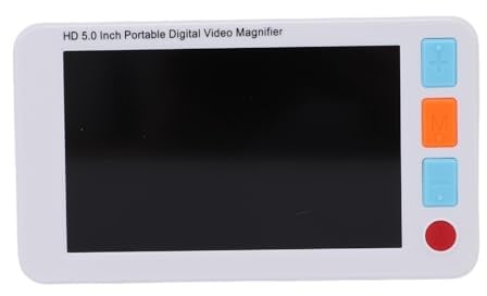 Garsent Digital Lupe, Lupe für den Lesebauzug, Elektronische Lesebildhilfe mit 5,0 -Zoll -Farbbildschirm, 3 Bis 48x Foto Videoaufzeichnung Handheld -Vergrößerung Glas mit Licht