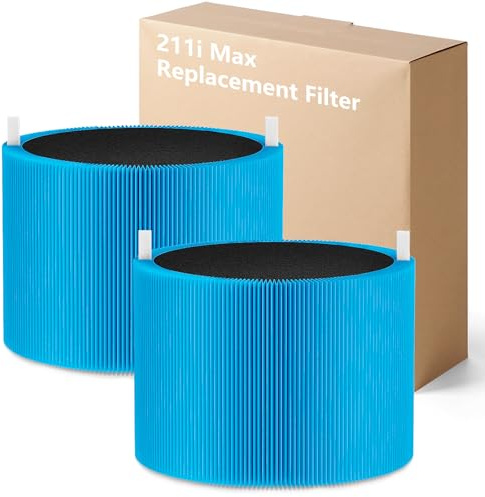 Blue Pure 211i Max AllergenBlock Filter Replacement Compatible with Blueair 211i Max Air Purifier, H13 Ture HEPA and High-Efficiency Activated Carbon Filters