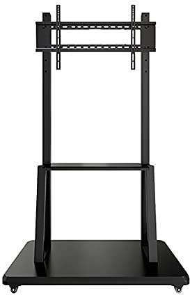 CAFIEDR Support TV pour Salle de conférence, Support TV 32-65 Pouces, Noir, Support Universel Mobile sur Pied avec Supports de Rangement.