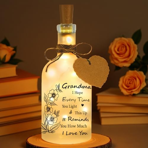 AMFUN Mason Jar Night Light-60th Birthdays Gifts for Women Men,Mason Jars LED Bottle Decorative Light 60th Gift for Nanny Friends Wife,Christmas,Birthday Gifted