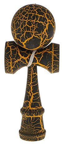 Holzrissfarbe, Kendama, Geschicklichkeitsball für Kinder, Sport, Partyspiel, Schwarz und Gelb