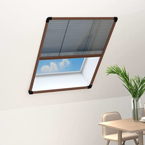 Genérico Mosquitera Plisada para Ventanas Aluminio marrón 80x120 cm,Casa y jardín,Decoración,Tratamientos de la Ventana,Mosquiteras para ventanas-148655
