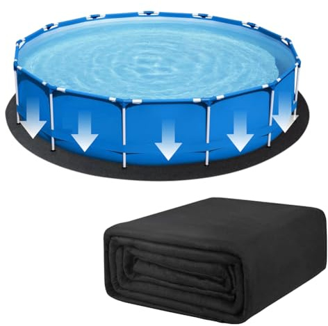 Wapasezyar Poolunterlage Unterlage Rund, Pool Bodenplane Runden, Poolunterlage Outdoor, Schwimmbecken Matte Pool Bodenplane Faltbarer,Whirlpool Unterlage Rund Poolmatte (Durchmesser 305cm)