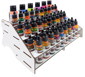 Organizador de Pinturas EP02 Compatible con Vallejo AK The Army Painter | 30x22x11cm | Capacidad de 54 Botes y 22 Pinceles | Modelismo Miniaturas | Montaje fácil