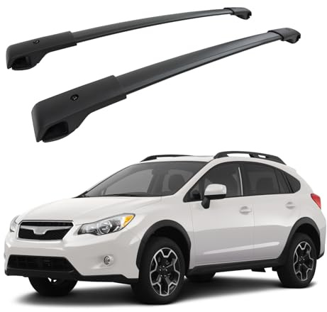 J&J AUTOMOTIVE Dachträger für Subaru XV 2013-2017, OEM-Stil, Aluminium, Schwarz, 2 Stück, einfache Montage, Gepäckträger, hohe Festigkeit