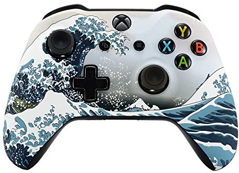 eXtremeRate Gehäuse für Xbox One X/S Controller, DIY-Ersatz Front Hülle Case Zubehör Faceplate für Xbox One S/X Controller Modell 1708-Brandung