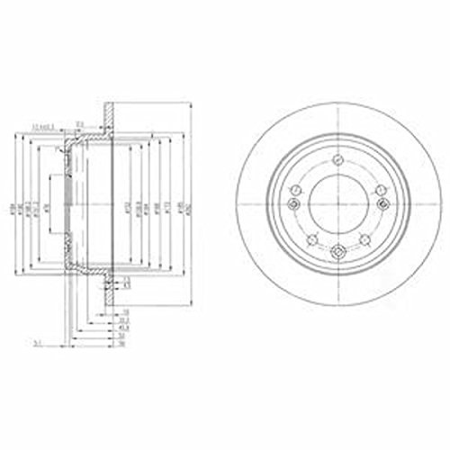 DELPHI BG4082C 2x Bremsscheiben Hinten Ø262mm voll Kompatibel mit HYUNDAI Tucson TL, TLE 584111H100 584111H300 S584111H300
