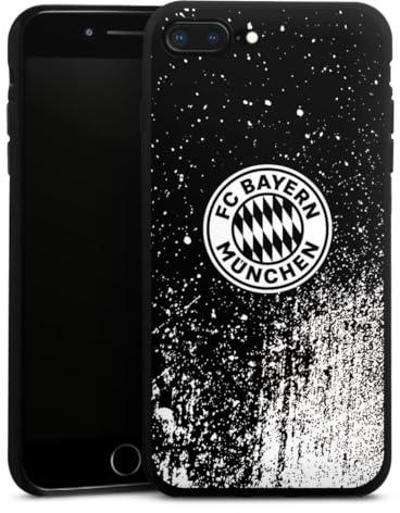 Silikon Hülle kompatibel mit Apple iPhone 7 Plus Case schwarz Handyhülle FC Bayern München Offizielles Lizenzprodukt FCB