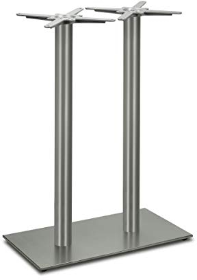 Dublino Doppel-Stehtischgestell Tischbein Edelstahl | Premium | PD7591inox/110 | INOX | Stehtisch | Höhe 108 cm | 32 kg | Bodenplatte 75x40 cm | max. Tischplattengröße 130x70 cm