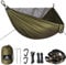 NatureFun Camping Hängematte mit Moskitonetz | 300kg Belastbarkeit,(290 x 140 cm) Atmungsaktives,schnell trocknendes Fallschirm-Nylon | Komplettes Zubehör | Einfacher Aufbau