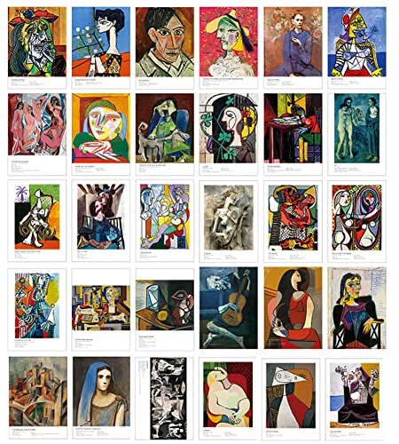 HOSTEESSCHOICE 30 Postkarten mit berühmten Gemälden von Pablo Picasso, 10,2 x 15,2 cm