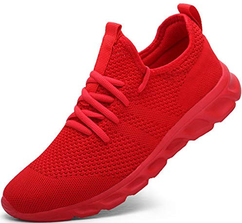 Damen Laufschuhe Turnschuhe Sportschuhe Sneaker Running Tennis Schuhe Freizeit Straßenlaufschuhe Fashion Leichtgewichts Atmungsaktiv Walkingschuhe Outdoor Fitness Jogging Sportsschuhe Rot 41 EU