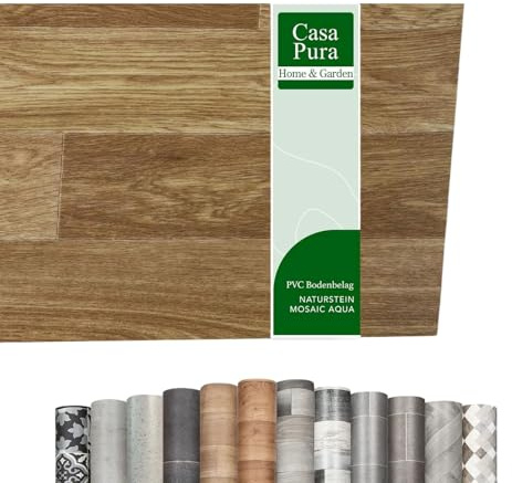 Casa Pura Pavimento in Vinile al Metro - Effetto Legno, Piastrelle, Pietra - PVC per Cucina, Bagno e Soggiorno (Westwood S02, 200 x 900 cm)