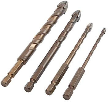 WUXUN-Broca 7pcs / Set Azulejos de la Cruz Puntas hexagonales de Cristal de cerámica de hormigón Agujero abridor triángulo de la aleación Tamaño Taladro 3/4/5/6/8/10/12 mm