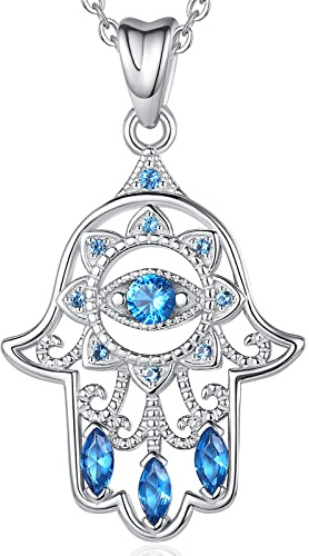 EUDORA Harmony Ball Collar Sello Mesiánico con Turquesa Plata de Ley S925 para Mujer Hombre, Colgantes de Símbolo Injertado del Judaísmo Mesiánico Joyería Amuleto Regalos para Hombre Mujer, 20+2