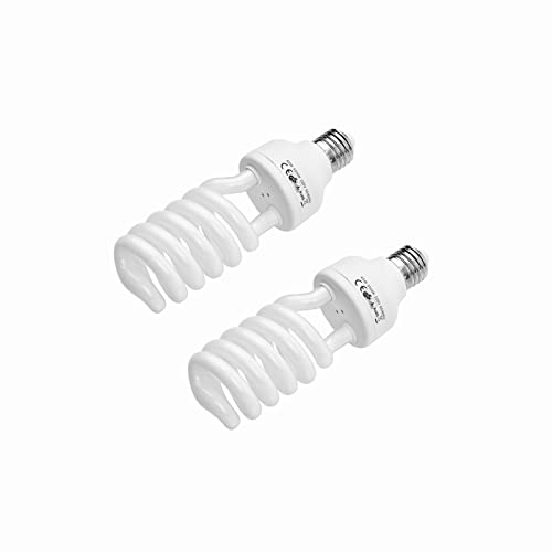 Andoer 2 x 45W Bombilla Estudio Fotografía, E27 5500K CFL Bombilla de Luz Energía para Softbox Vídeo Fotografía Video Iluminación