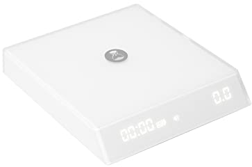 Báscula de café digital TIMEMORE Black Mirror Nano con medición de flujo multifuncional y de alta precisión con graduación de 0,2 g para alimentos y 0,1 g para café espresso Blanco