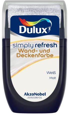 Dulux Simply Refresh - Pintura para paredes y techos (30 ml), color blanco